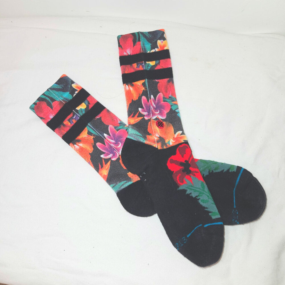 Stance Pau St Tropical Floral Crew Socks Men’s L